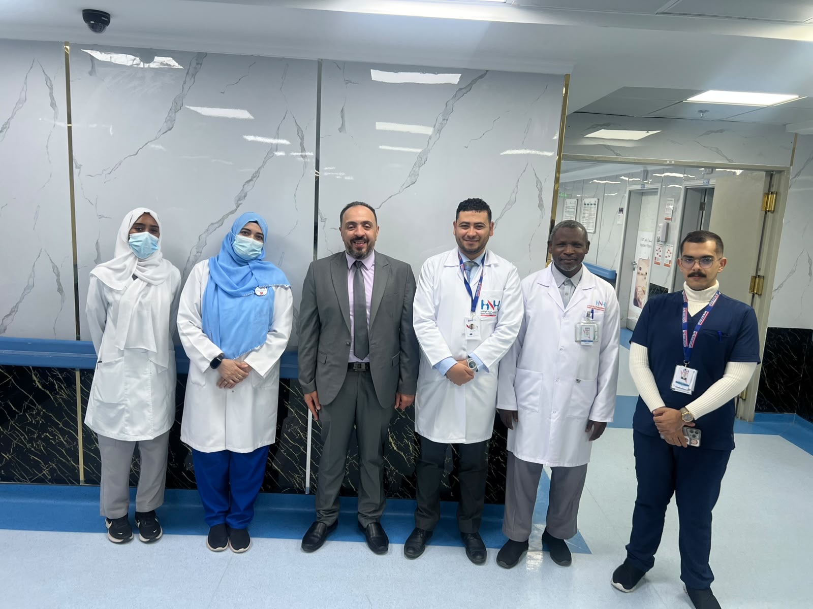 Dr. Mohamed Salama with infection prevention colleagues